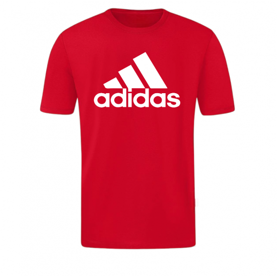 T-SHIRT 100% ΒΑΜΒΑΚΙ ΜΕ LOGO - ΚΟΚΚΙΝΟ- ADIDAS ΓΡΑΜΜΕΣ ΜΕΓΑΛΟ